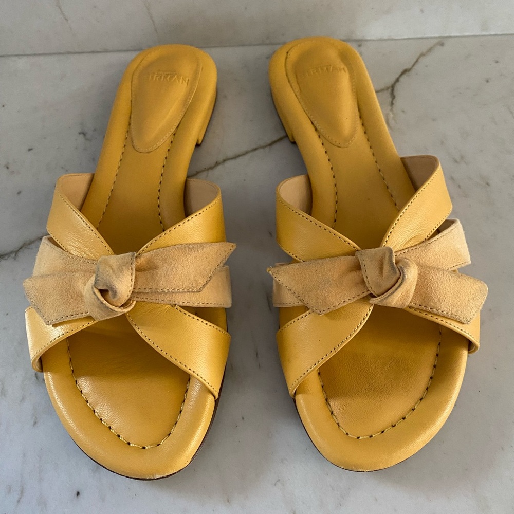 Alexandre Birman Suelita Flat Leather and Suede Sandal